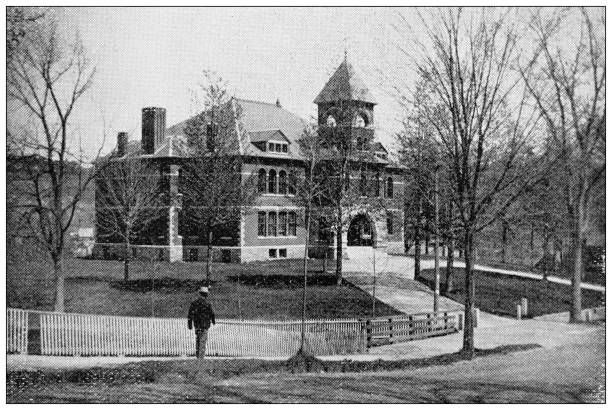 istock Antique image of Hampden County, Massachusetts: Monson Academy 1807489464