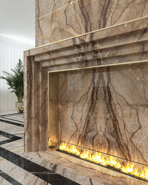 istock luxury modern living room fireplace 1807491284