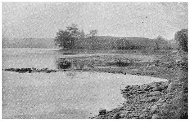 istock Antique image of Hampden County, Massachusetts: Wales Pond 1807494955