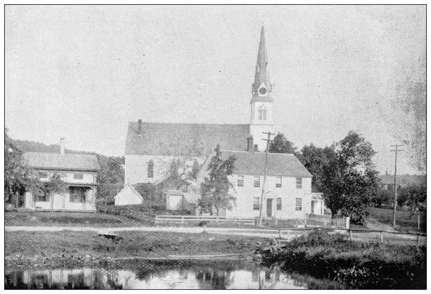 istock Antique image of Hampden County, Massachusetts: Baptist Church 1807496495