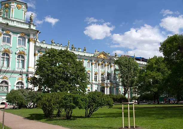 "A view of the State Hermitage Museum in St Petersburg, Russia"