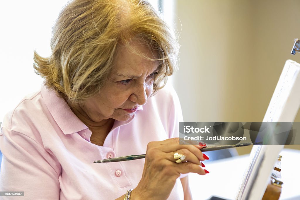 Senior Frau in Kunst-Klasse - Lizenzfrei Alter Erwachsener Stock-Foto