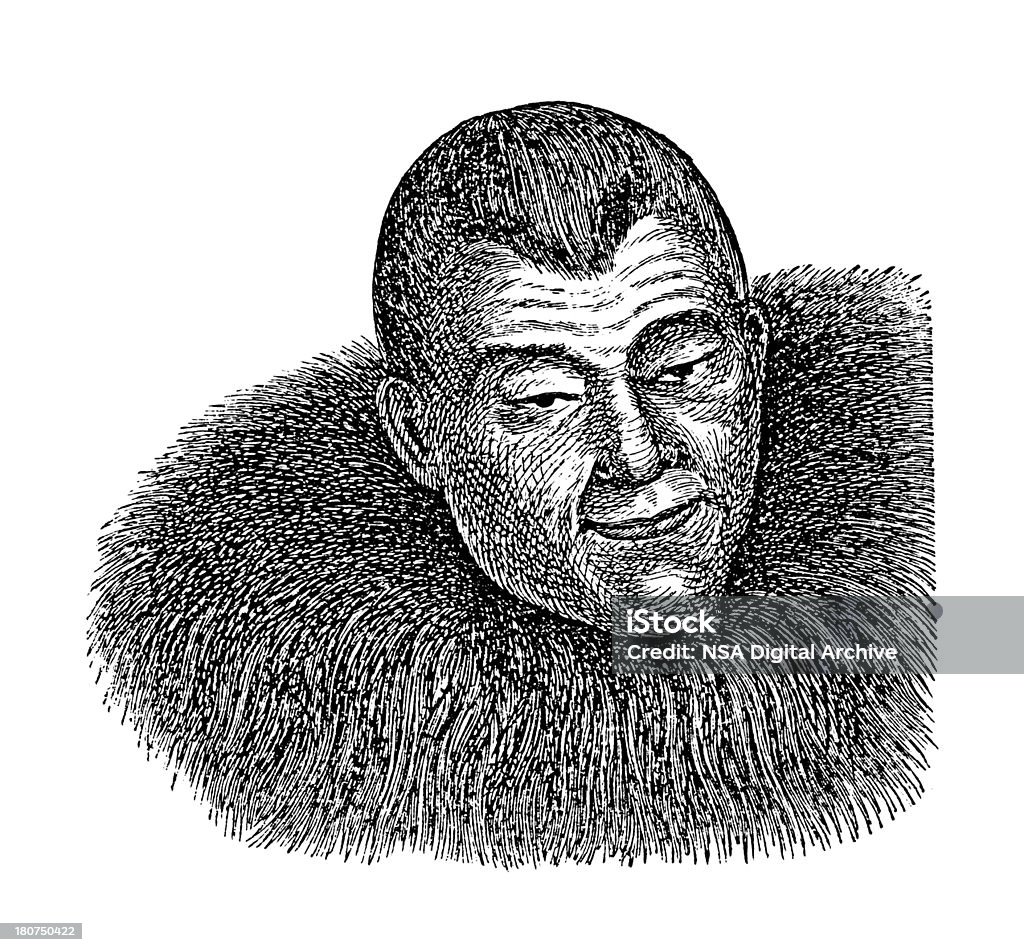 Nemelan uomo in legno antico, Siberia (incisione) - Illustrazione stock royalty-free di Adulto