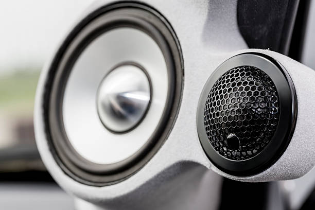 Car door speaker stock photo
