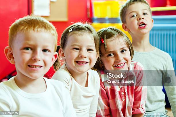 Cute Children In Nursery School Stock Photo - Download Image Now - 4-5 Years, Boys, Cheerful