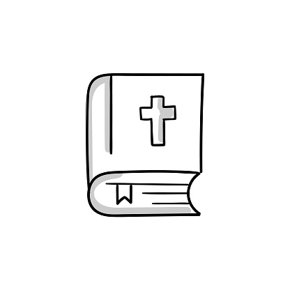 Bible Sketchy Doodle Vector Line Icon with Editable Stroke. The Icon is suitable for web design, mobile apps, UI, UX, and GUI design.