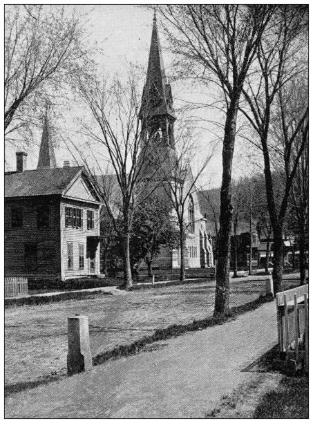istock Antique image of Hampden County, Massachusetts: Universalist Church, Palmer 1807508678
