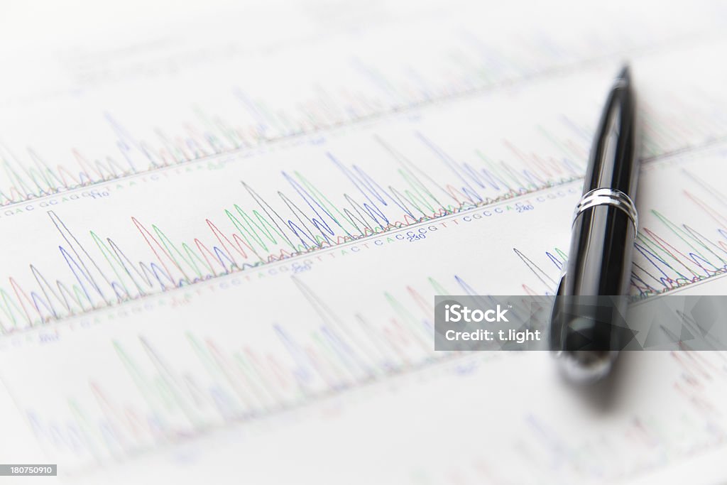 Analysiere DNA chromatogramm - Lizenzfrei Bildschärfe Stock-Foto
