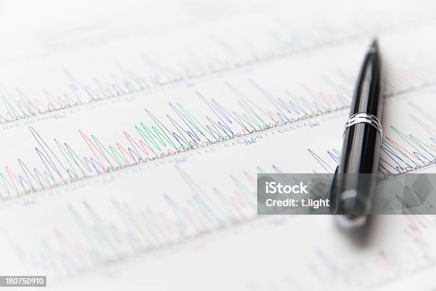 Analizar Adn Chromatogramm Foto de stock y más banco de imágenes de ADN - ADN, Asistencia sanitaria y medicina, Blanco - Color