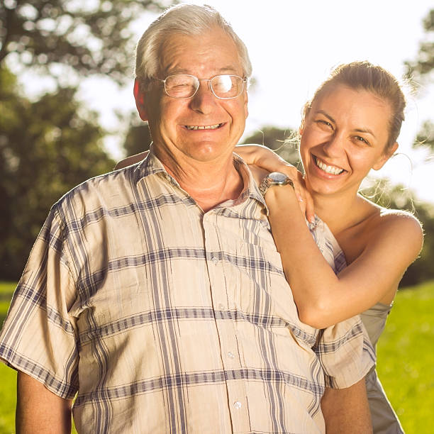 istock Grandfather and granddauther. 180750966
