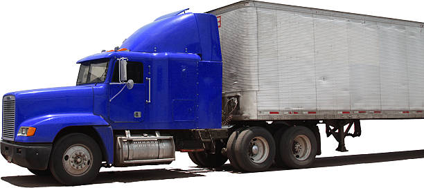istock Blau Truck, Isolated on white 180751344