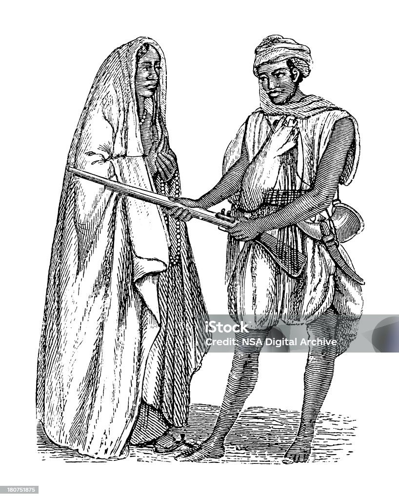 Moors dal Senegal (legno antico incisione) - Illustrazione stock royalty-free di Africa