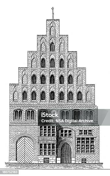 メディバルハウスでウォレンアンティークの彫り込み - 19世紀のベクターアート素材や画像を多数ご用意 - 19世紀, イラストレーション, ドイツ