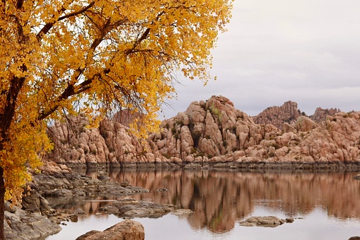 Autumn on Watson Lake, just outside of Prescott, Arizona.