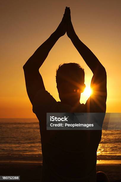 Saluting The Sunrise Stock Photo - Download Image Now - 20-29 Years, Adult, Adults Only