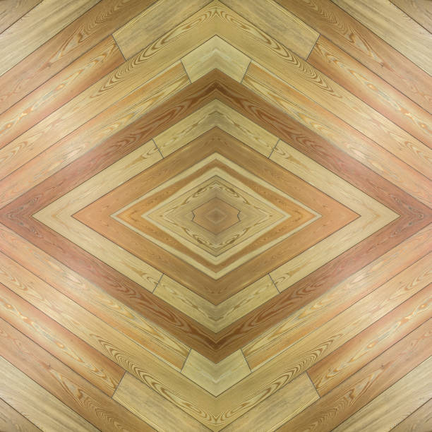 The surface and texture of a wooden floor made of different types of wood seamless pattern.  Close-up samples of decor and interior design with space for text.