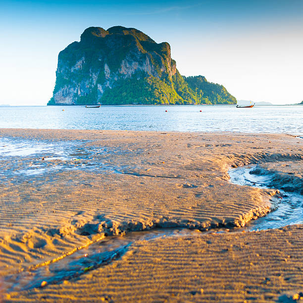 Beautiful morning at the tropical beach in asia