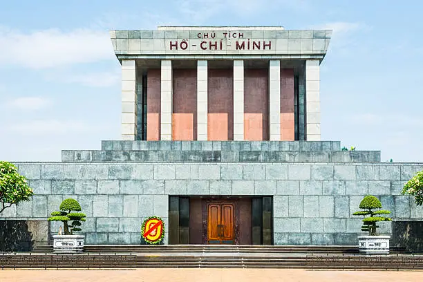 "Mausoleum of  Ho Chi Minh in Hanoi, North Vietnam"