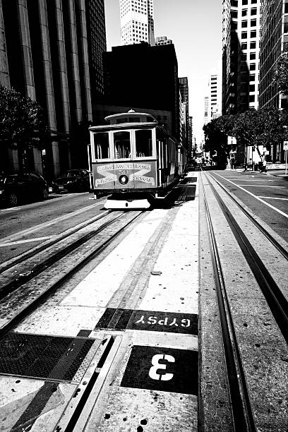 istock Cable Car, San Francisco. Black And White. 180752905