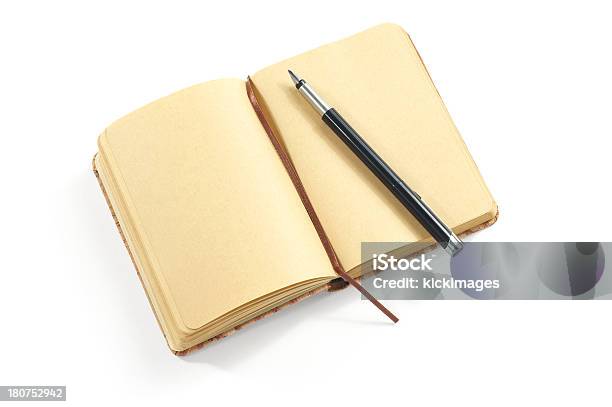 Old Notebook And Fountain Pen Stock Photo - Download Image Now - Old-fashioned, Diary, Note Pad