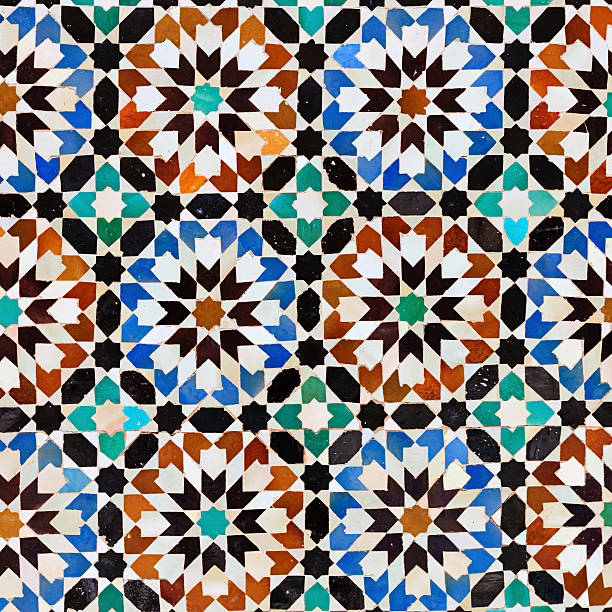 istock Arabic mosaic in Madressa Ali Ben Youssef, Marrakech Morocco 180753057