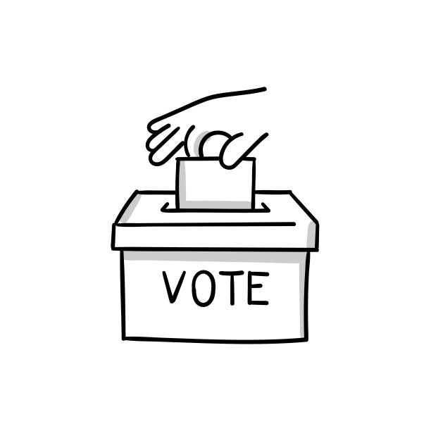 ilustrações de stock, clip art, desenhos animados e ícones de elections sketchy doodle vector line icon with editable stroke. the icon is suitable for web design, mobile apps, ui, ux, and gui design. - voting doodle republican party democratic party