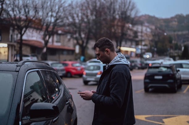 istock busy man waiting on the parking. 1807532172