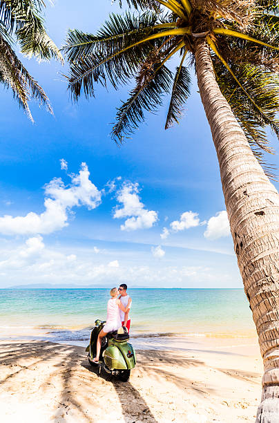 istock Couple with retro bike on vacation 180753361