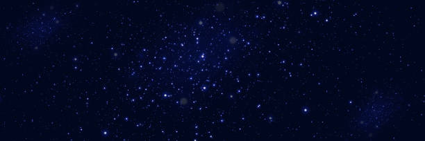 istock Starry night sky. Stars on a night background with glare of light. Galaxy space background. 1807537709