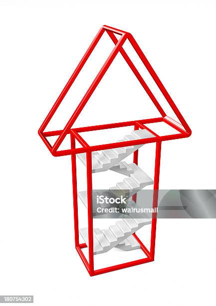 Flecha Roja Foto de stock y más banco de imágenes de Arquitectura - Arquitectura, Arquitectura exterior, Blanco - Color