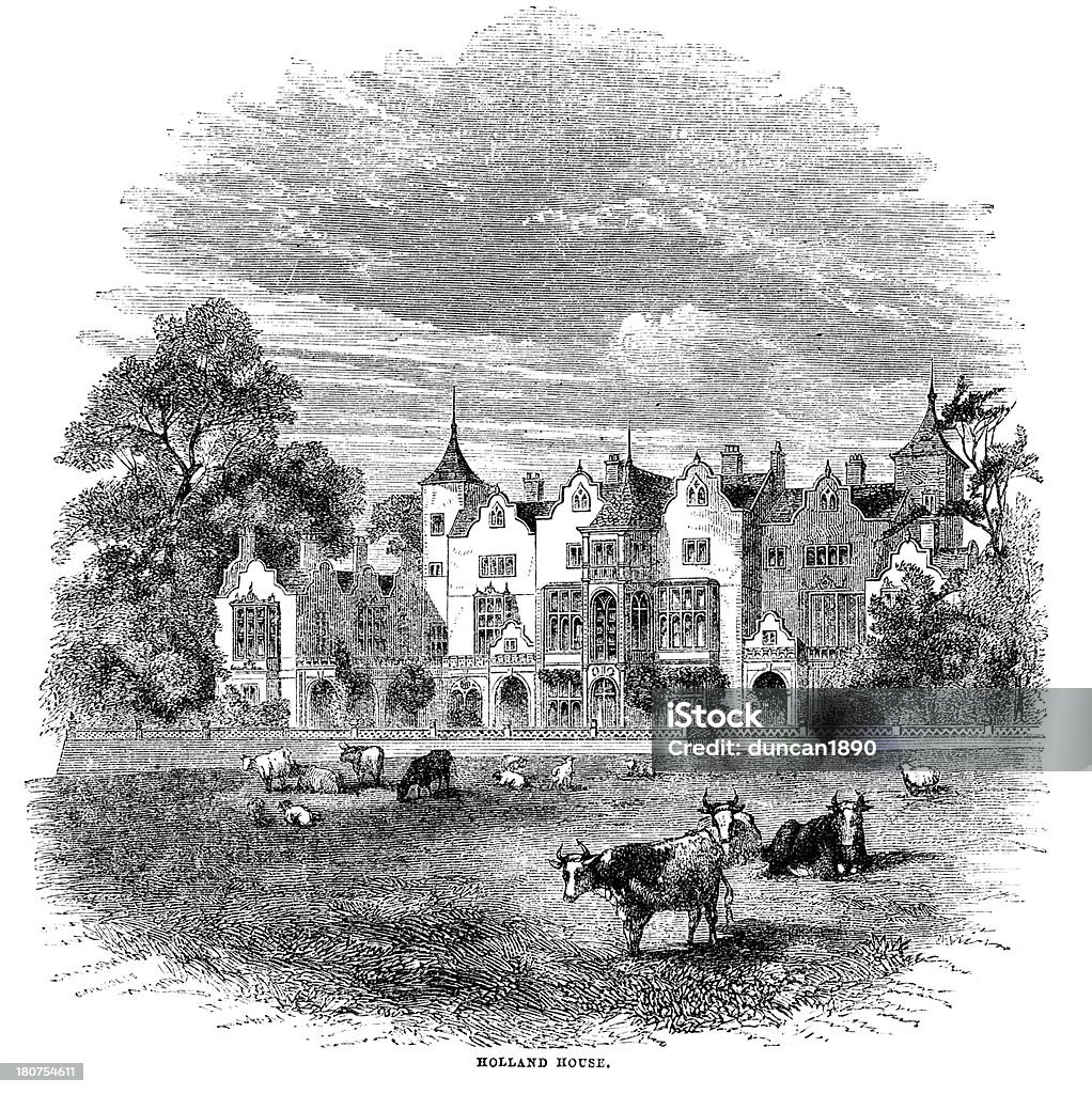 Голландия House, London - Стоковые иллюстрации 1860-1869 роялти-фри