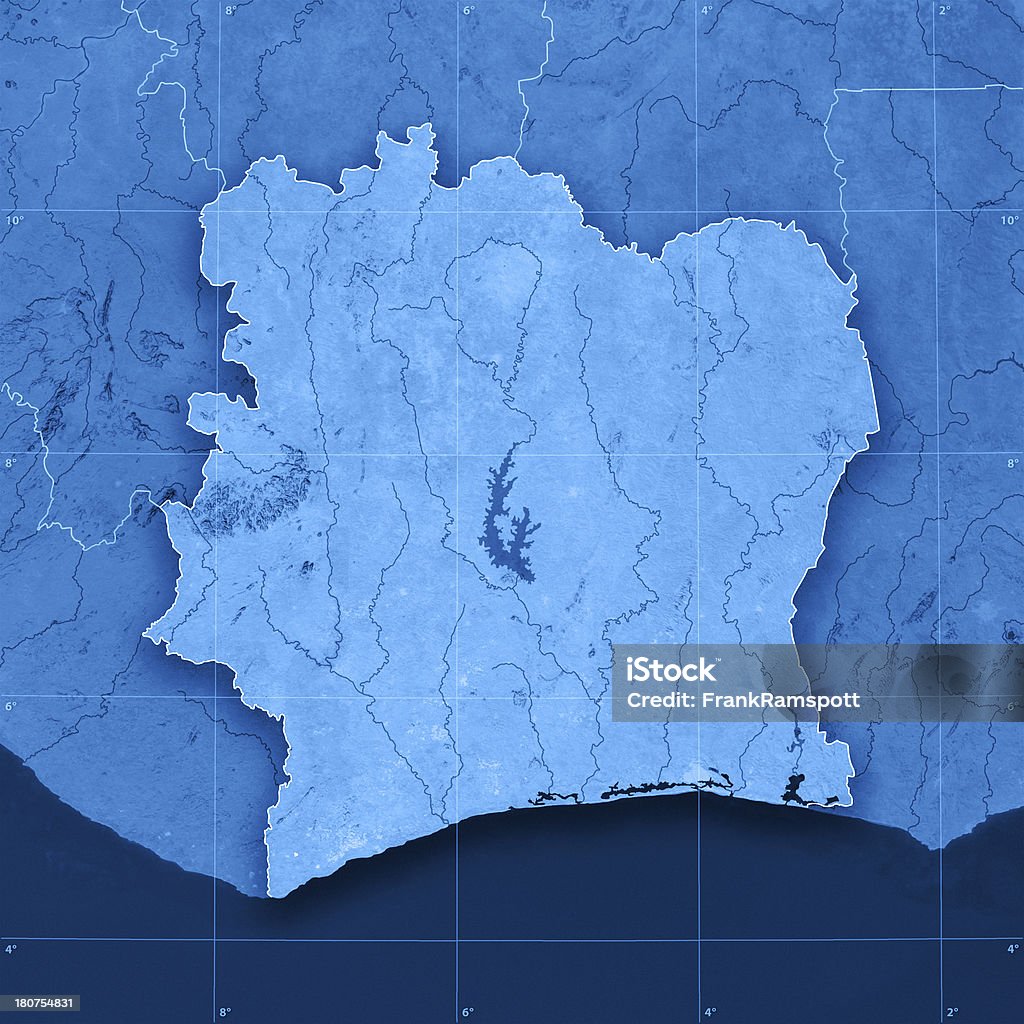 Côte d'Ivoire Topographic Karte - Lizenzfrei Côte d'Ivoire Stock-Foto