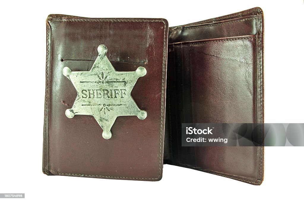 Sceriffo Badge in portafoglio - Foto stock royalty-free di Antico - Vecchio stile