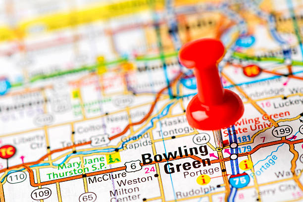 istock US capital cities on map series: Bowling Green, OH 180755632