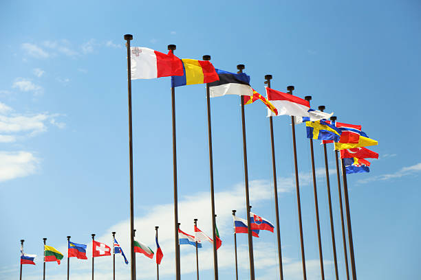 istock International flags in the wind 180755707
