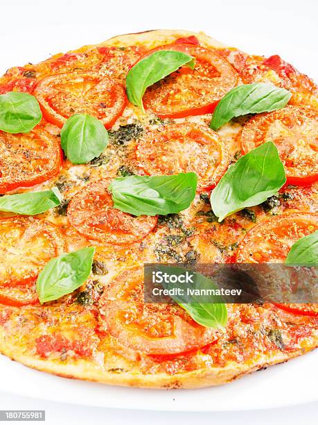 Margharita Pizza Stock Photo - Download Image Now - Basil, Cheese, Close-up