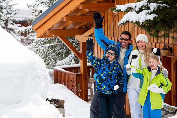 istock Family Out In The Snow 180756335