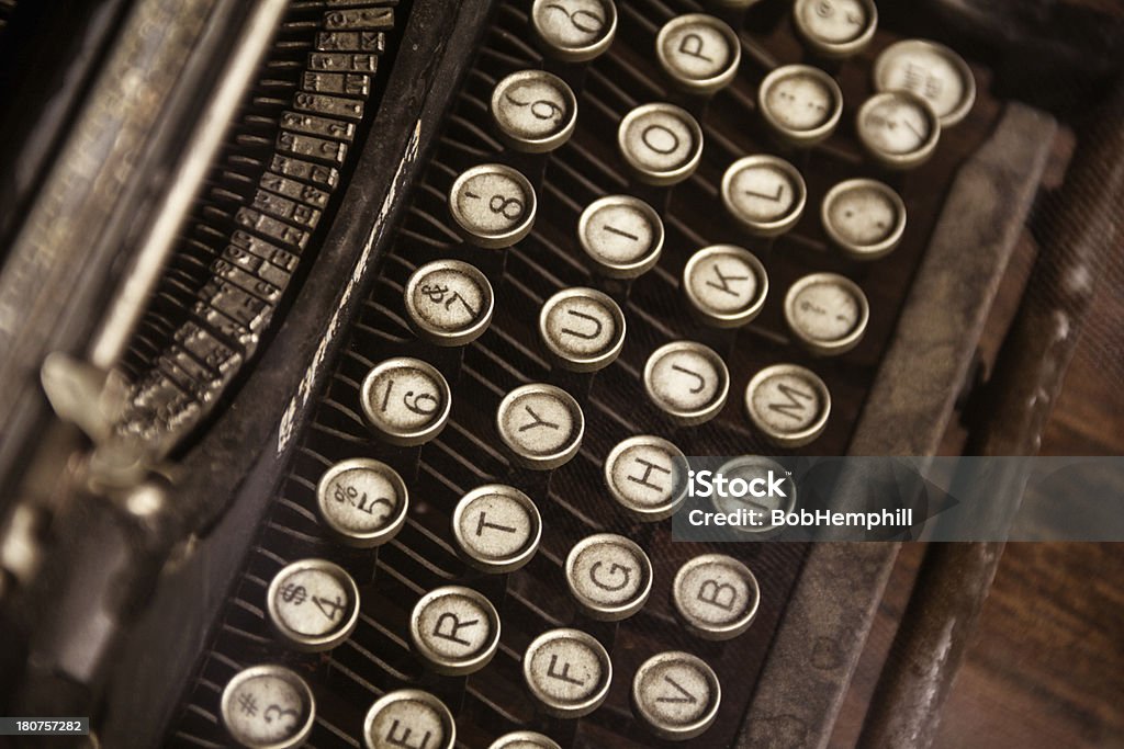 Typewriter "Store Window, Franklin, TN.A tip of the hat to my Mom, the fastest typist I've ever known.Note: Shallow Depth of Field, Soft Focus" 1940-1949 Stock Photo