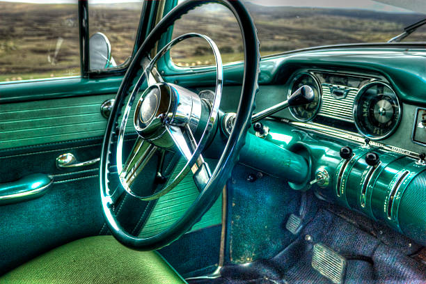 Dashboard of Classic American 60s car