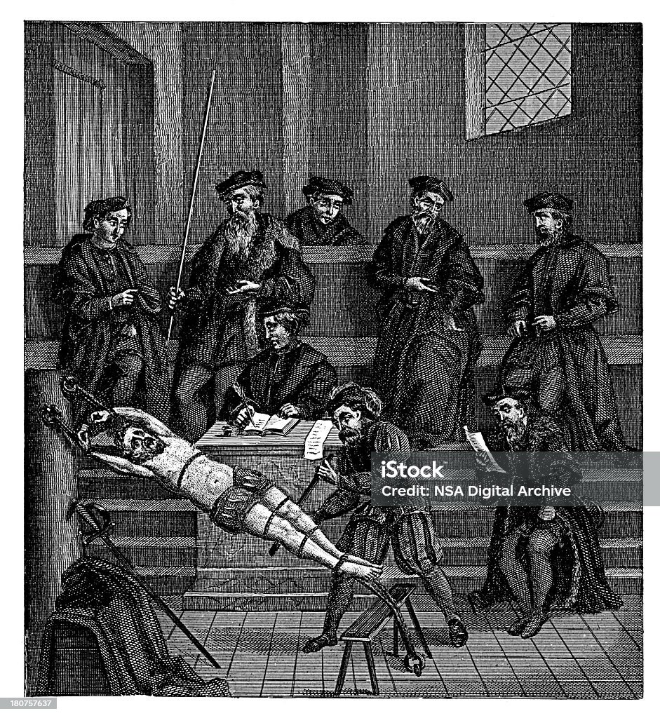 Bolesne przesłuchanie z XVI wieku - Zbiór ilustracji royalty-free (Inkwizycja Hiszpańska)