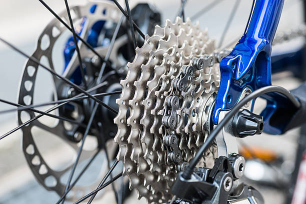 istock rear view and gears from a brand new bicycle 180757752
