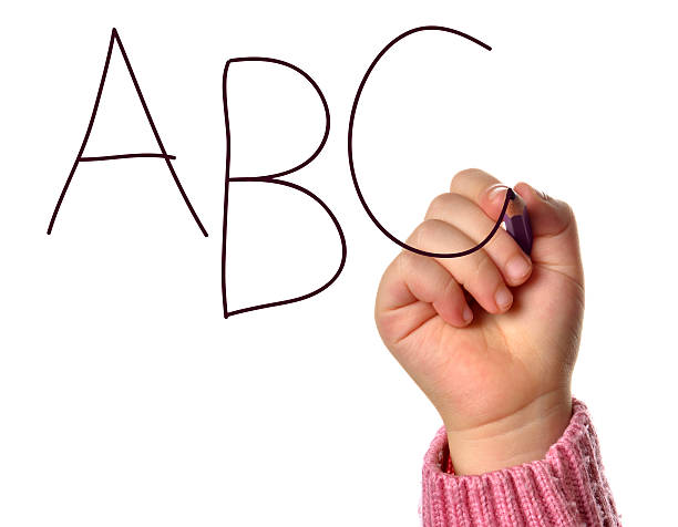 연필 쓰기 abc - alphabetical order alphabet close to handwriting 뉴스 사진 이미지