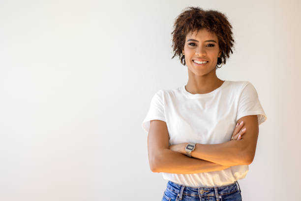 istock Woman with crossed arms looking at camera. 1807584250