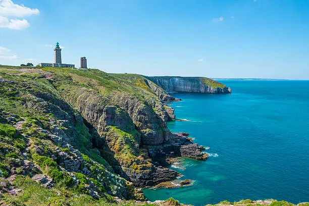 "Beautiful coastline in Britanny (Bretagne), France, during summer sunny day"
