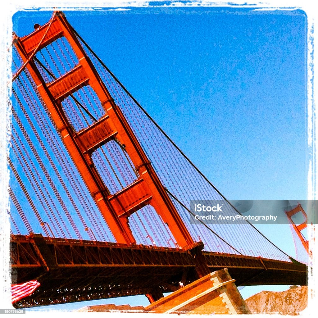 The Golden Gate "Golden Gate Bridge, taken with an iPhone and processed with Instagram." Angle Stock Photo