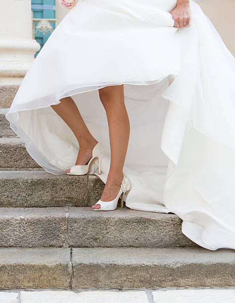 istock White beautiful bride shoes- wedding details 180758793