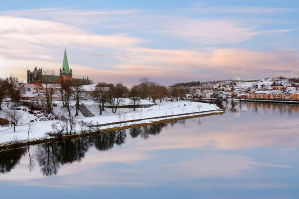 istock River Nidelva in Trondheim in the winter 1807594971