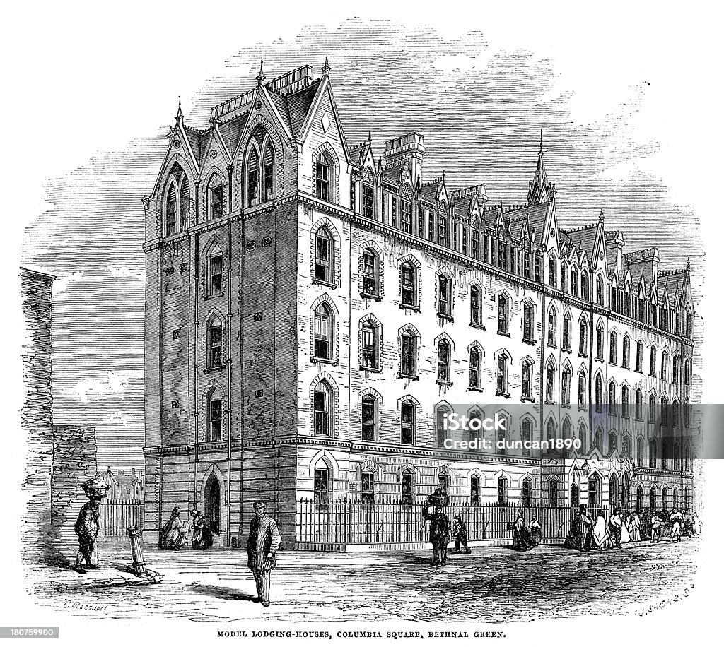 Häuser, Hotels in Bethnal Green Context link - Lizenzfrei 19. Jahrhundert Stock-Illustration