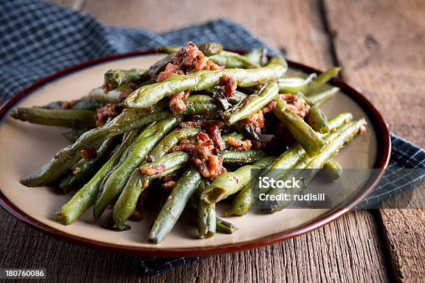 Grilled Green Beans Stock Photo - Download Image Now - Green Bean, Bacon, Grilled
