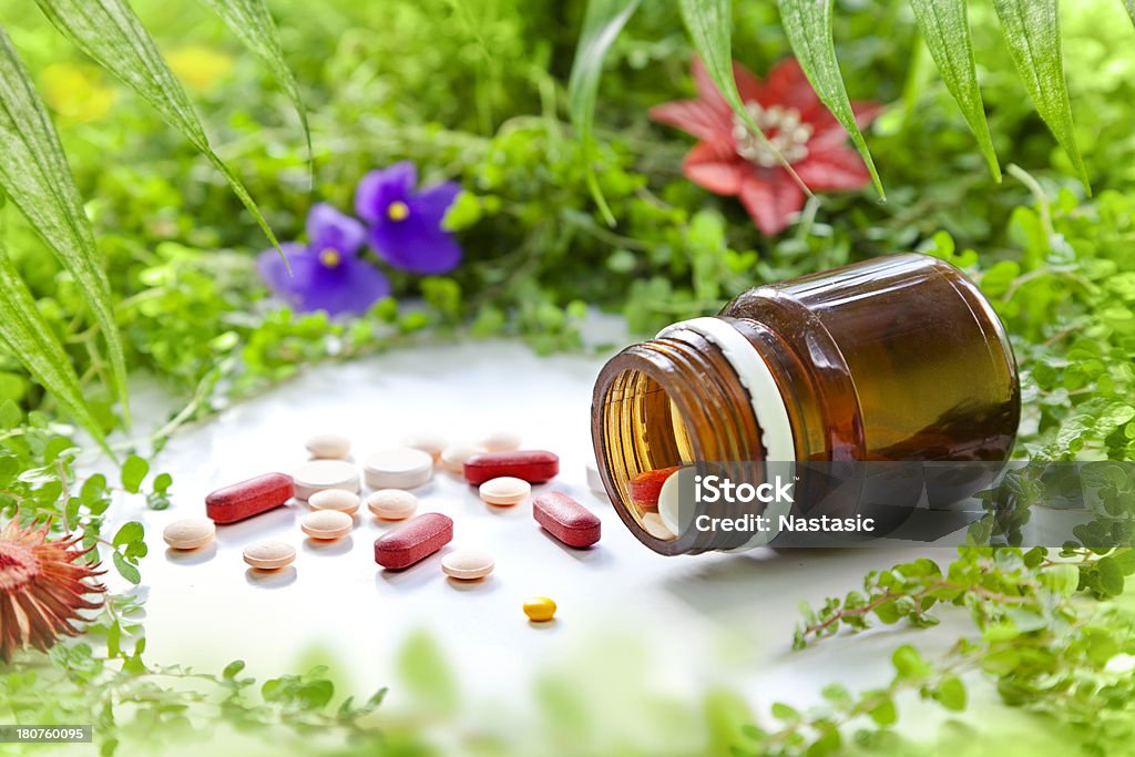 Herbs in alternative medicine Herbs in alternative medicine concept Alternative Medicine Stock Photo